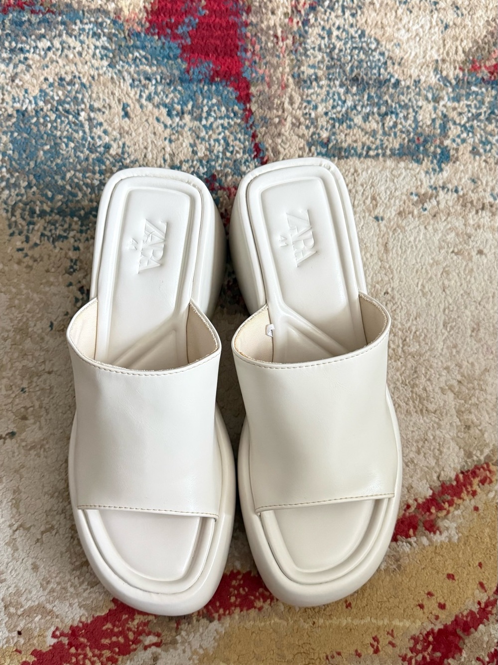 Zara Cream Slide Mules - Padded Open Toe
